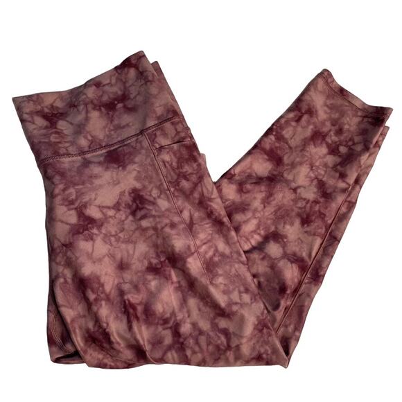 ATHLETA Salutation Stash Pocket ii Printed 7/8 Tight Extra Large XL Tye Die Pink - Picture 1 of 6